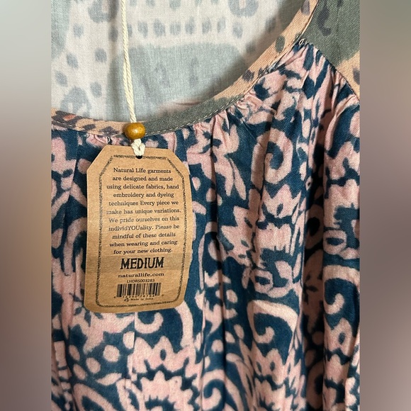 🌿 Natural Life Summer Mini Dress – Abstract Vines – NWT – Size Medium 🌿 - Picture 5 of 7